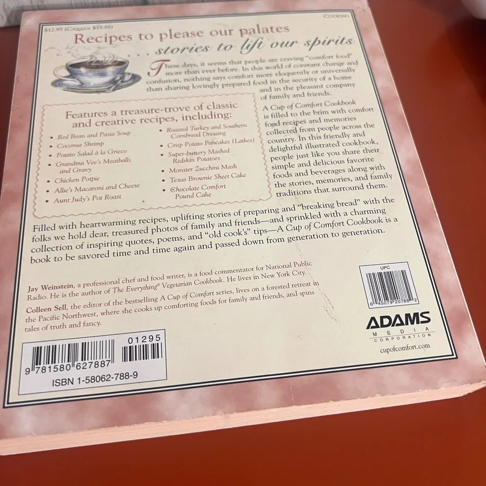 A Cup of Comfort Cookbook Jay‎ Weinstein 2002 Softcover Comfort Food Recipes